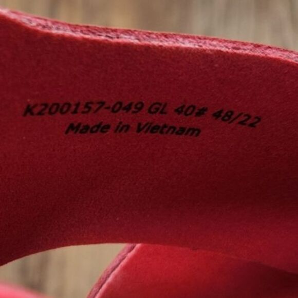 Camper Oruga Womens Size 9 Red Leather Cross Strap Designer Cork Sandals EU 40 - Picture 9 of 9